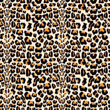 Vektör leopar kürk doku ile seamless modeli. Tekstil tasarımı, ambalaj kağıdı, duvar kağıdı veya scrapbooking için yinelenen leopar kürk arka plan. eps10