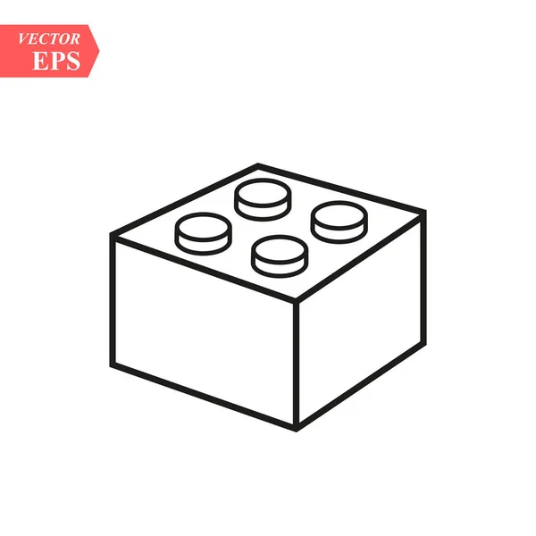 Lego Bloque Ladrillo Icono Vector Arte Línea Pieza Para Aplicaciones — Vector de stock