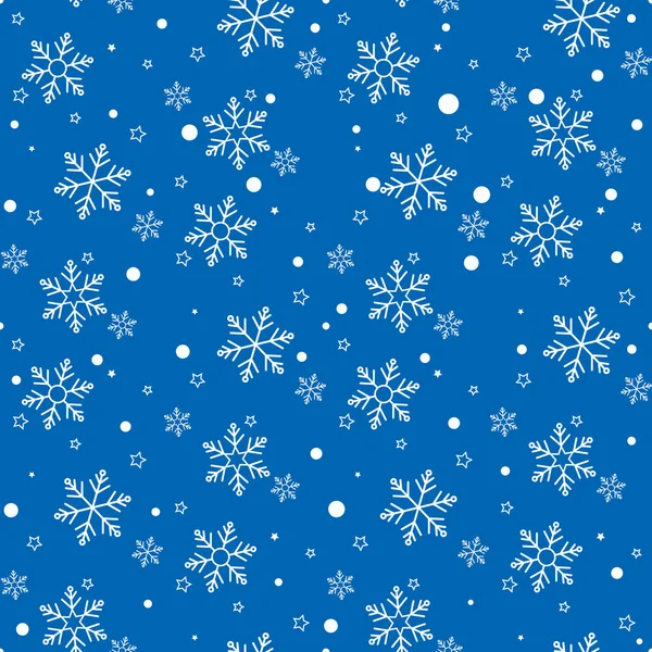 スノーフレークのシームレスなパターン ヴィンテージ冬背景 クリスマスの 2019 ベクトル図 — ストックベクタ