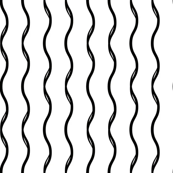 ラインと装飾的なシームレス パターン 手描きの汚れたウェーブ ストライプ バック グラウンド トレンディな無限フリーハンド テクスチャ Eps10 — ストックベクタ