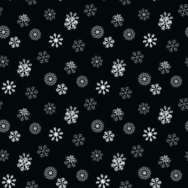 Copo Nieve Blanco Negro Patrón Simple Sin Costuras Papel Pintado — Vector de stock