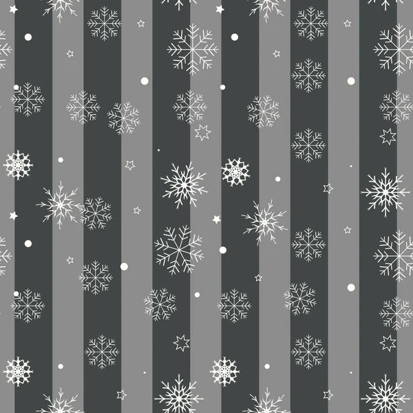 Boże Narodzenie bezszwowe wzór snowflake czarno-białe tło — Wektor stockowy