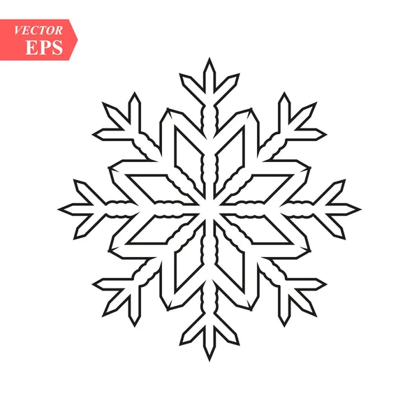 Sneeuwvlok pictogram of logo. Kerst en winter thema symbool. Vector- en illustratie. — Stockvector