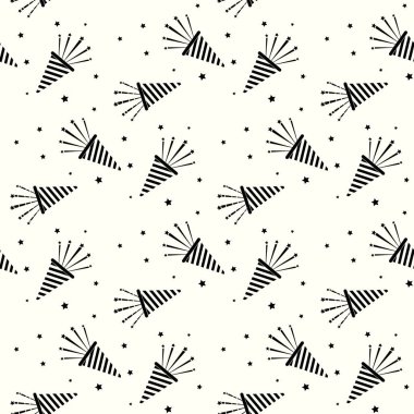 boynuz yüksek sesle yeni yıl trompet beyaz arka plan üzerinde sorunsuz kutlamak.