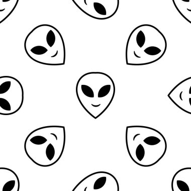 Alien ve Ufo seamless modeli. Pop art 1990 sanat tarzı yazdırma. Tekstil ve kağıt ve duvar kağıtları her türlü ambalaj kumaşlar için modern tasarım. Vektör çizim.