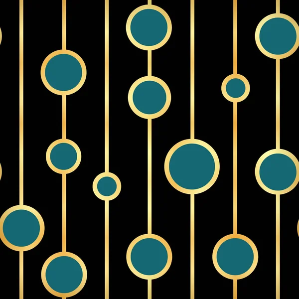 Goldkreis Auf Linien Nahtlosen Musterhintergrund Goldener Kreis Konfetti Illustration — Stockvektor