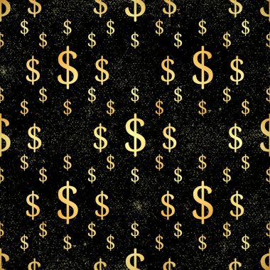 Altın dolar seamless modeli. Vektör çizim.