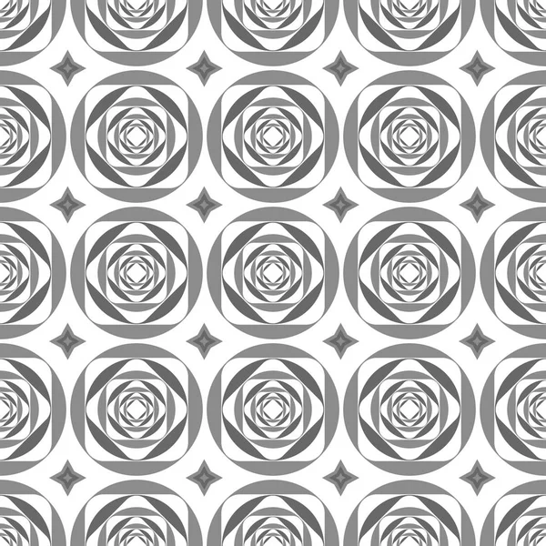 白の背景上の円のシームレスな幾何学的なパターン — ストックベクタ