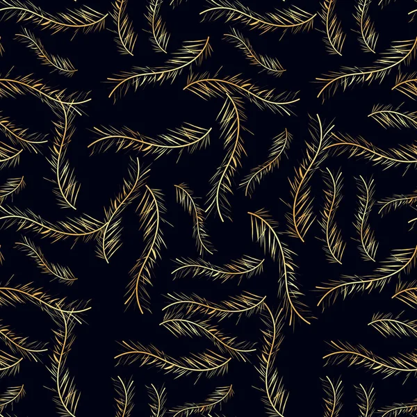 Nahtloses Hintergrundmuster Mit Abstrakten Goldenen Federn Vektorillustration Folge — Stockvektor