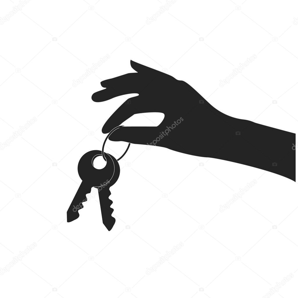 hand with keys icon, flat design best vector icon eps10