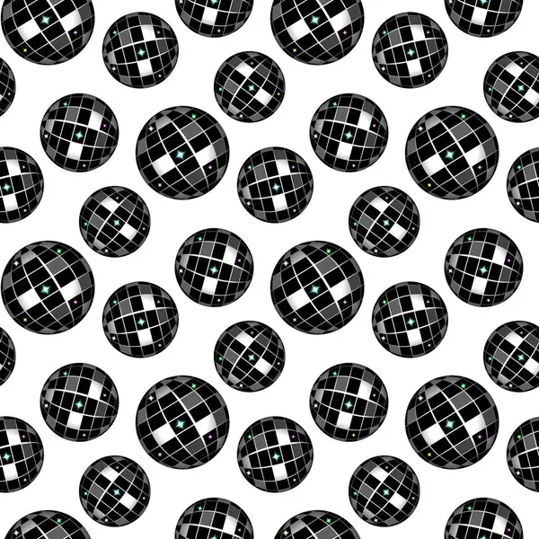 Zwart Wit Glanzend Disco Naadloze Patronen Voor Discotheek Ontwerp Eps10 — Stockvector
