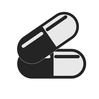 Beyaz arka plan eps10 izole tıbbi tablet ve pill vektör simgesi