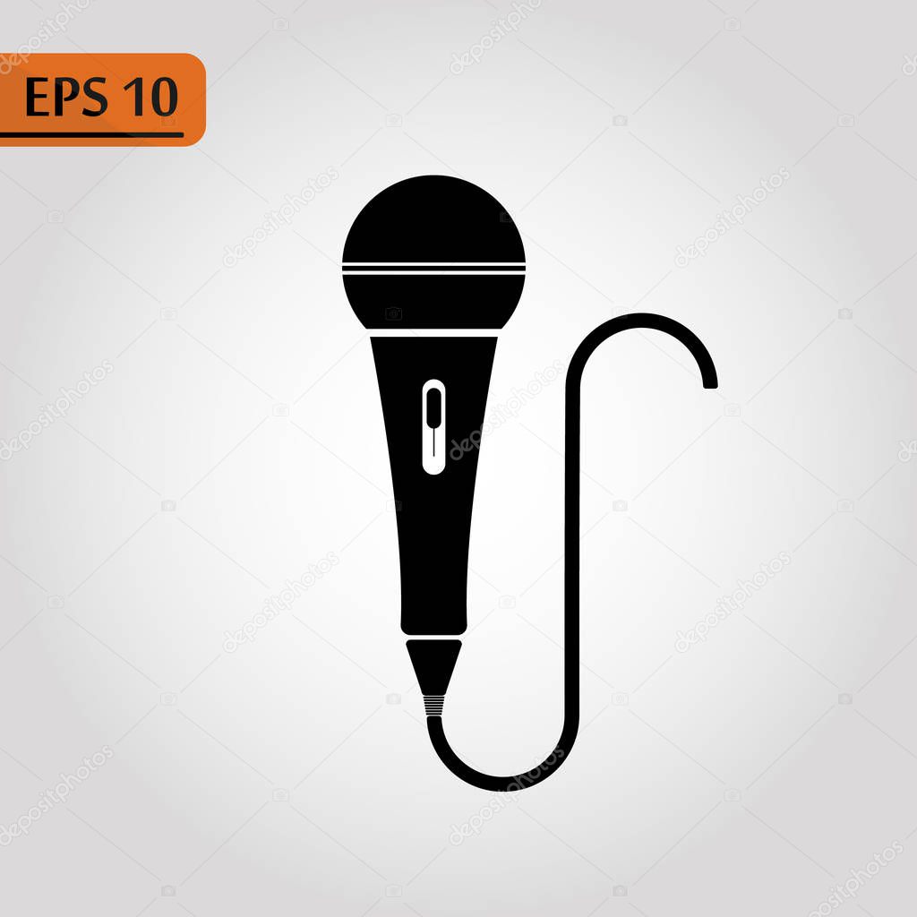 Microphone icon in flat style. Mic broadcast vector illustration on white isolated background. Microphone mike speech business concept. eps10