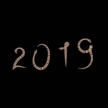 Sayı 2019 yılan stiliyle yeni yıl eps10 karşılama