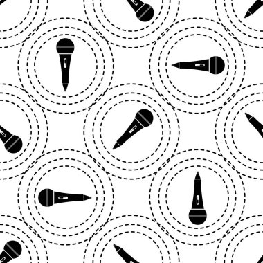 Beyaz arka plan üzerinde mikrofon seamless modeli. EPS 10