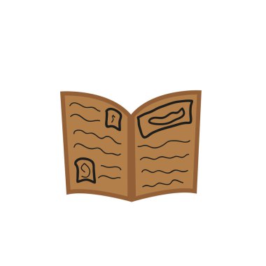 Old open book on white, vector illustration eps 10
