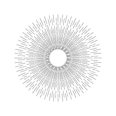 Sunburst güneş patlaması veya güneş ışığı hat sanat vektör simgesini Uygulamalar ve Web siteleri eps 10