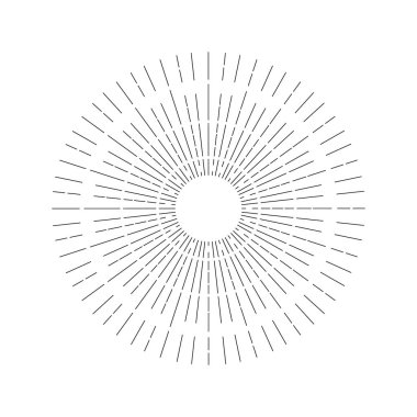 Sunburst güneş patlaması veya güneş ışığı hat sanat vektör simgesini Uygulamalar ve Web siteleri eps 10
