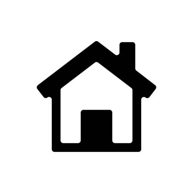 Gri arka plan üzerinde izole trendy düz stil ev simgesini. Web sitesi tasarımı, logo, app, Kullanıcı arabirimi için ana sembolü. Vektör çizim, Eps 10.
