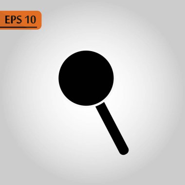 Büyüteç, lupe, arama, Yakınlaştırma aracı, basit simgesine siyah beyaz - vektör eps10