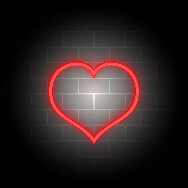 Διάνυσμα ρεαλιστική απομονωμένες νέον σύμβολο της καρδιάς για την διακόσμηση και την κάλυψη στο φόντο τοίχο. — Διανυσματικό Αρχείο
