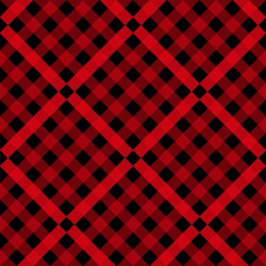 Kırmızı ve siyah oduncu ekose seamless modeli