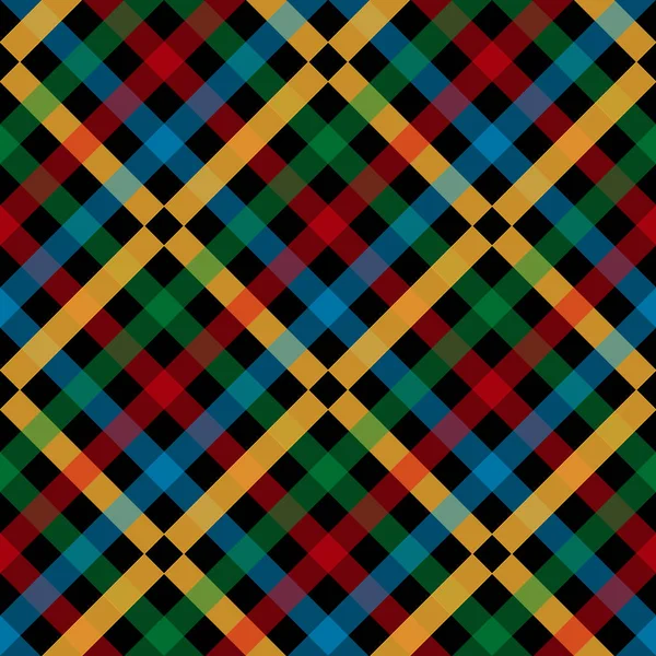 Tartan xadrez colorido no fundo preto. ilustração vetorial . —  Vetores de Stock