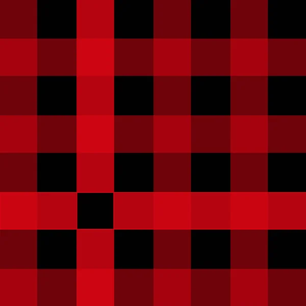 Vermelho e preto Lumberjack xadrez padrão sem costura — Vetor de Stock