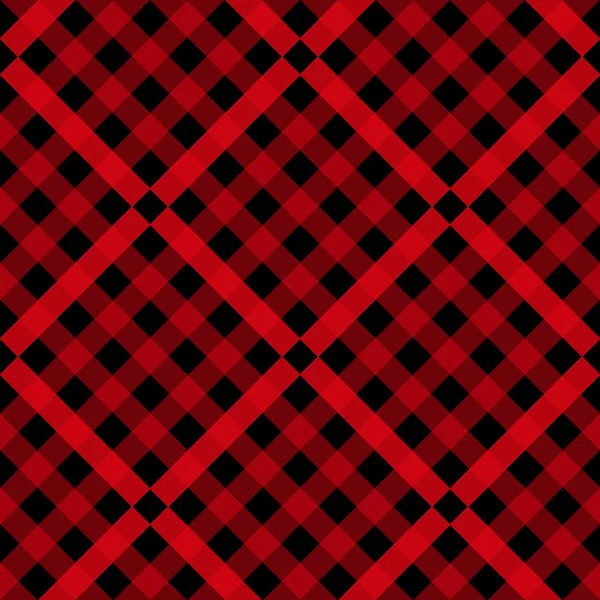 Red a Black Lumberjack plaid bezešvé vzor — Stockový vektor