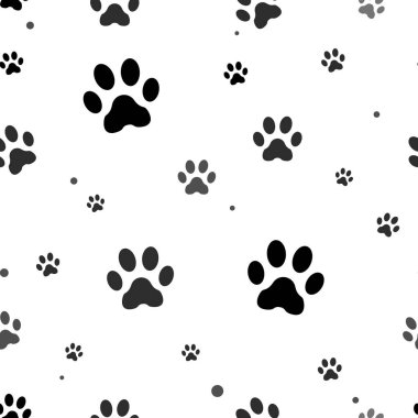 Yazdırma sorunsuz pençe. Kedi Tekstil desen izleri. Kedi ayak izi seamless modeli. Vektör sorunsuz - eps10