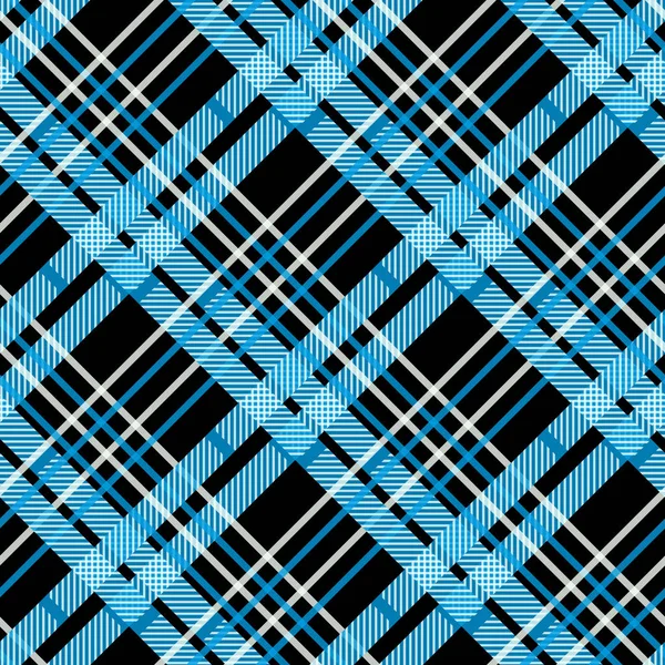 Blue Tartan Rutigt Sömlösa Mönster Texturerat Pläd Eps10 — Stock vektor