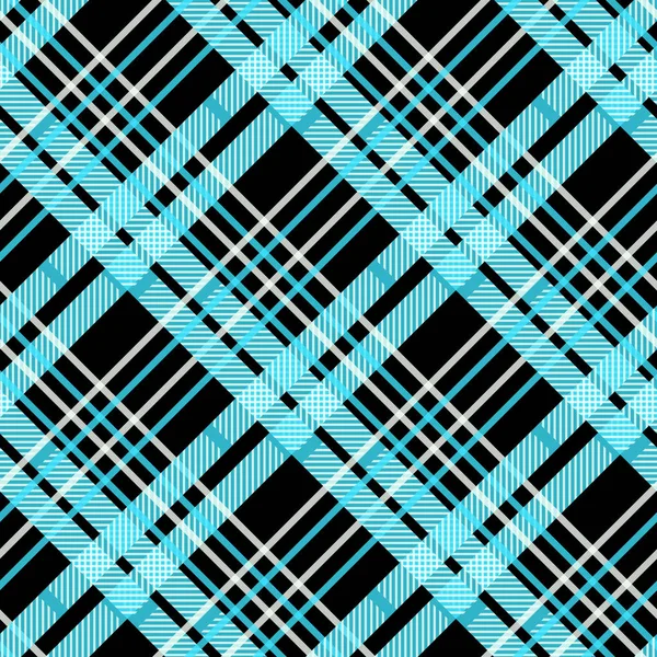 Blue Tartan Rutigt Sömlösa Mönster Texturerat Pläd Eps10 — Stock vektor
