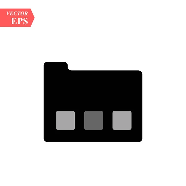 Icono Carpeta Estilo Plano Moda Aislado Sobre Fondo Gris Para — Vector de stock