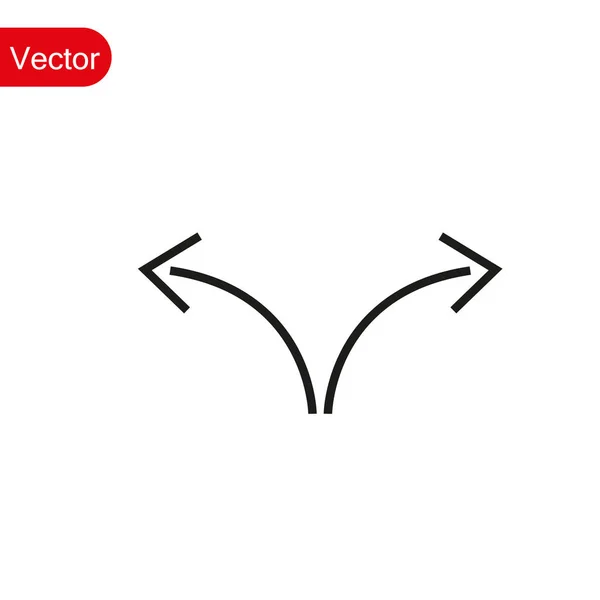 Ícone Seta Estilo Moderno Plana Isolada Sobre Fundo Cinza Símbolo — Vetor de Stock