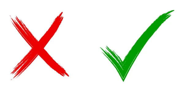 Sinais Tiquetaque Cruz Marca Verificação Verde Vermelho Ícones Design Gráfico —  Vetores de Stock