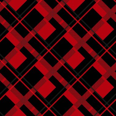 Kırmızı ve siyah oduncu ekose Dikişsiz desen illüstrasyon eps 10