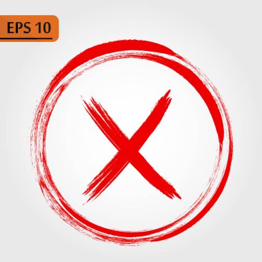 İşareti kırmızı simgesi beyaz arka plan üzerinde izole. İşareti kırmızı daire vektör silin. Eps10