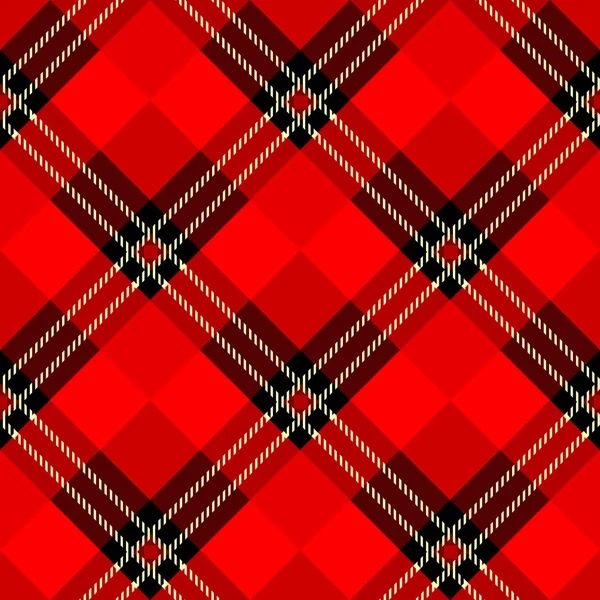 Menzies Tartan Black Red Kilt Skirt Fabric Texture Seamless Pattern — Stock Vector