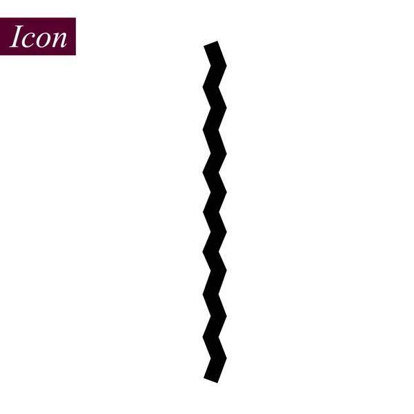 Vertikales schwarzes Zickzack-Symbol auf weißem Hintergrund. Vektorillustration. — Stockvektor
