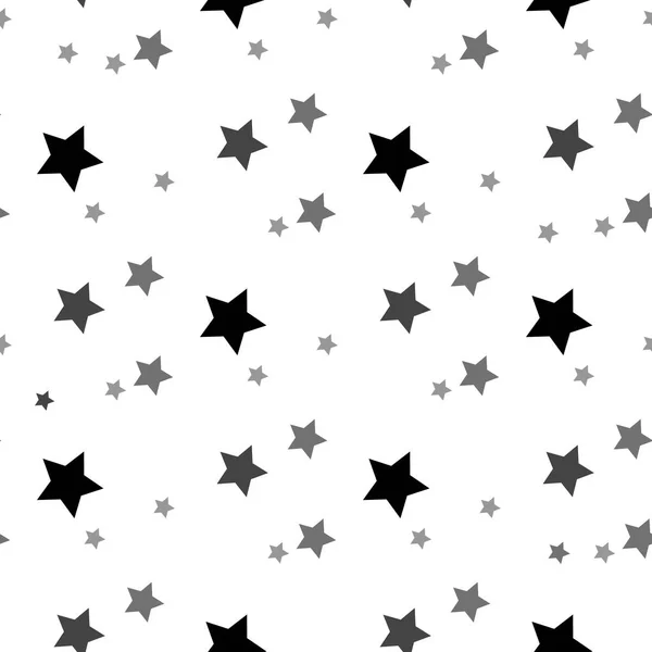 Padrão sem costura estrela. Fundo retro branco e cinza. Elementos caóticos. Textura de forma geométrica abstrata. Efeito do céu. Modelo de design para papel de parede, embalagem, têxtil. Ilustração vetorial —  Vetores de Stock