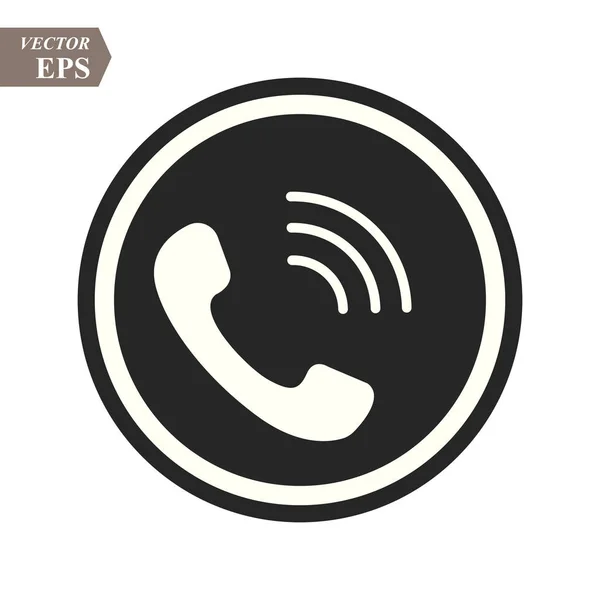 Icono del teléfono en estilo plano de moda aislado sobre fondo gris. Icono del auricular con ondas. Símbolo telefónico para su diseño, logotipo, interfaz de usuario. Ilustración vectorial, EPS10 . — Vector de stock