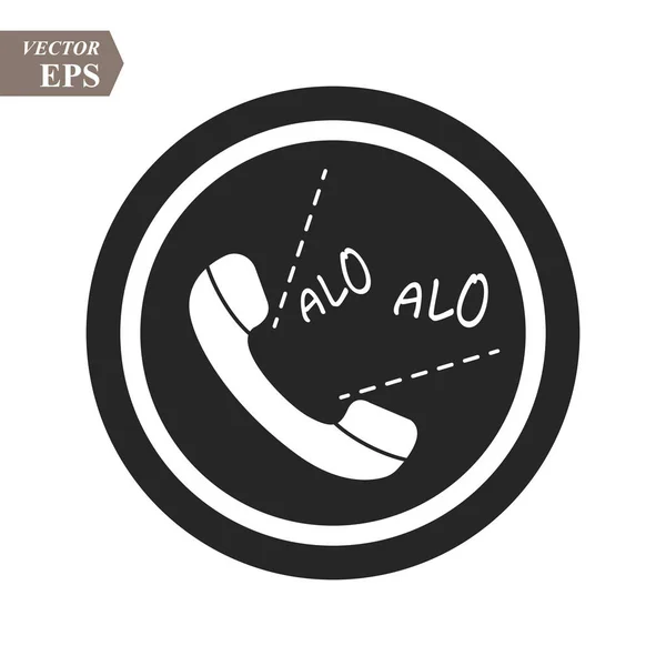 Icono de teléfono alo en estilo plano de moda aislado sobre fondo gris. Icono del auricular con ondas. Símbolo telefónico para su diseño, logotipo, interfaz de usuario. Ilustración vectorial, EPS 10 . — Vector de stock
