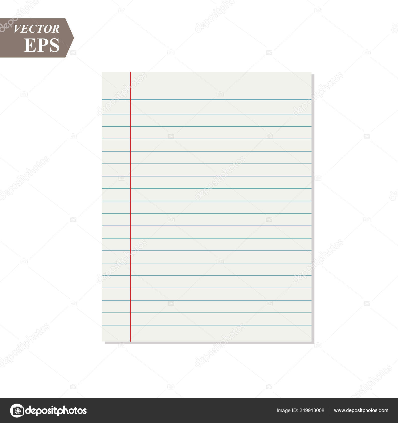 Exercise book paper page with lines Royalty Free Vector