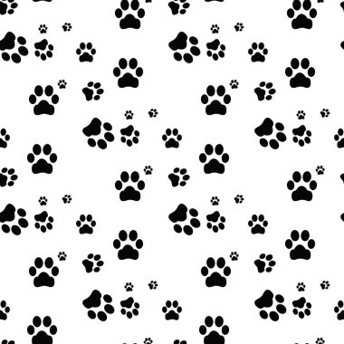 Köpek pençe sorunsuz. Kedi pençe pençe köpek yavru kedi vektör Dikişsiz desen duvar kağıdı arka plan