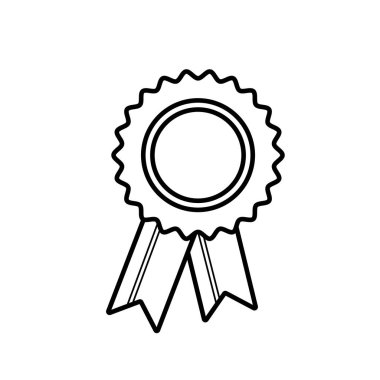 Beyaz arka plan üzerinde izole trendy düz stil Ödülü simgesini. Web sitesi tasarımı, logo, app, Kullanıcı arabirimi için rozet sembol. Vektör çizim, Eps10.