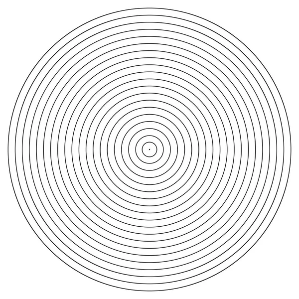 Eşmerkezli daire elemanı. Siyah ve beyaz renkli yüzük. Ses dalgası için soyut vektör illüstrasyonuName. — Stok Vektör