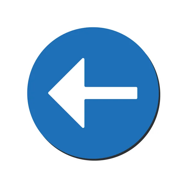 La flecha apunta a la izquierda. Icono de flecha trasera. Icono de signo de indicador de dirección. Símbolo anterior . — Archivo Imágenes Vectoriales