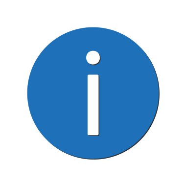 Bilgi simgesi mavi daire. vektör çizim eps10