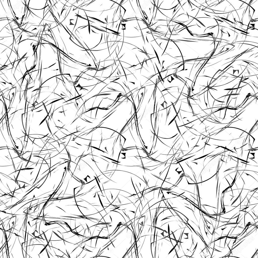 Chaotic Lines seamless, Random Chaotic Lines, Scattered Lines, Random Chaotic Lines Asymmetrical pattern Texture Vector Art Illustration