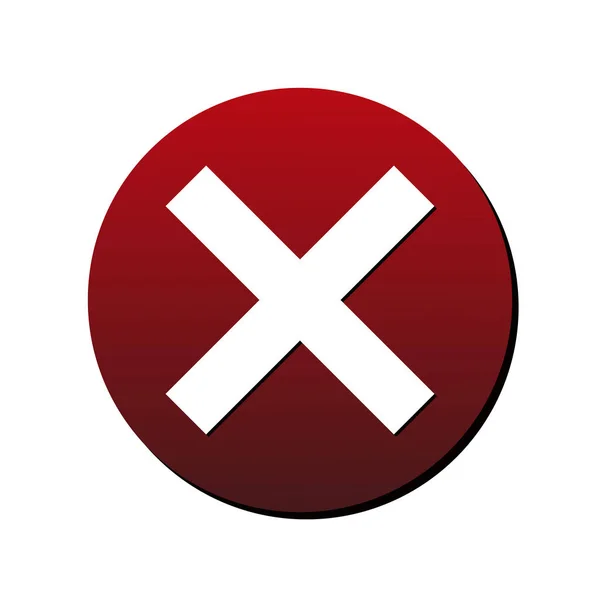 Illustratie van de knoop van het pictogram van de fout, verwijderen, mislukking, exluir, x. ideaal voor informatieve en institutionele materiaal — Stockvector